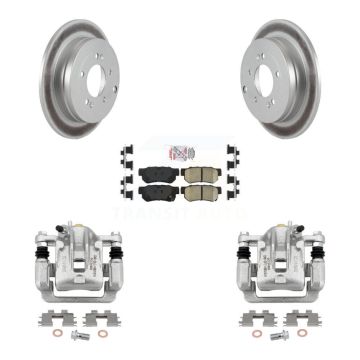 Rear Disc Brake Caliper Coated Rotors And Ceramic Pads Kit For 2006-2009 Hyundai Azera KCG-100881N