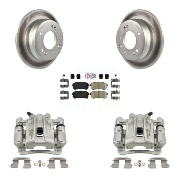 Rear Disc Brake Caliper Coated Rotors And Ceramic Pads Kit For Hyundai Elantra KCG-100884N