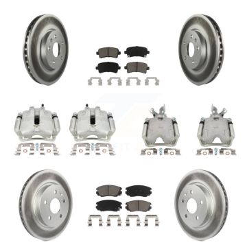 Front Rear Brake Caliper Coat Rotor And Ceramic Pad Kit (10Pc) For Buick LaCrosse Allure KCG-100886C