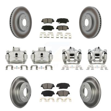 Front Rear Brake Caliper Coat Rotor Semi-Metallic Pad Kit (10Pc) For Hyundai Sonata 2.0L KCG-100887S