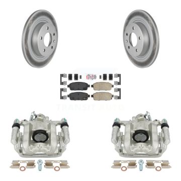 Rear Disc Brake Caliper Coated Rotor And Ceramic Pad Kit For 2013 Chevrolet Cruze LT/LTZ KCG-100890N