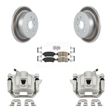 Rear Disc Brake Caliper Coated Rotors And Ceramic Pads Kit For 2004-2010 Toyota Sienna KCG-100894N