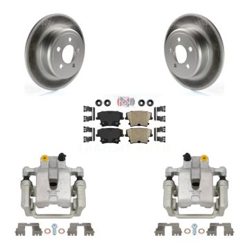 Rear Brake Caliper Coat Rotors Ceramic Pad Kit For Dodge Chrysler 300 Charger Challenger KCG-100895N