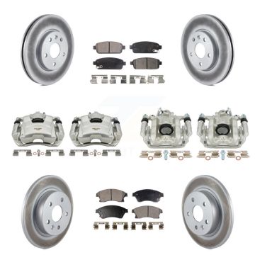 Front Rear Brake Caliper Coat Rotor And Semi-Metallic Pad Kit (10Pc) For Chevrolet Cruze KCG-100897P