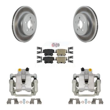 Rear Brake Caliper Coat Rotor & Ceramic Pad Kit For Chrysler 300 Dodge Challenger Magnum KCG-100898N