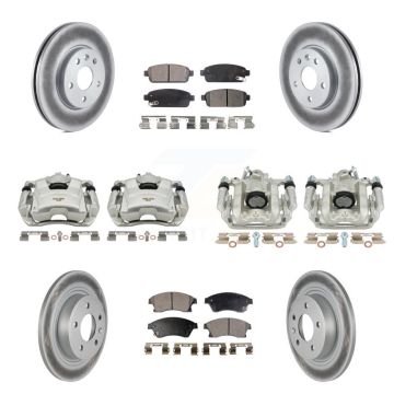 Front Rear Brake Caliper Coat Rotor And Semi-Metallic Pad Kit (10Pc) For Chevrolet Cruze KCG-100898P
