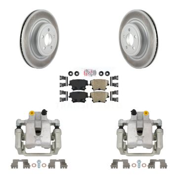 Rear Disc Brake Caliper Coat Rotor Ceramic Pad Kit For Dodge Charger With Police Package KCG-100899N