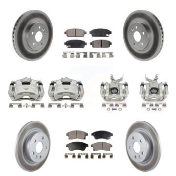 Front Rear Brake Caliper Coat Rotors Semi-Metallic Pad Kit (10Pc) For Chevrolet Sonic RS KCG-100899P