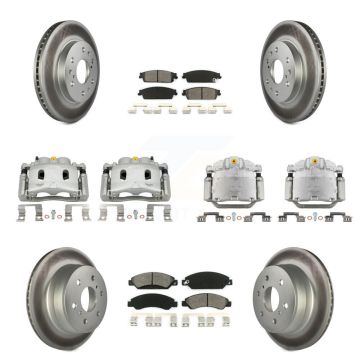 Front Rear Brake Caliper Coat Rotor Semi-Metallic Pad Kit (10Pc) For Chevrolet Avalanche KCG-100899S