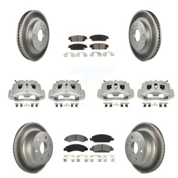 Front Rear Brake Caliper Coat Rotors Semi-Metallic Pad Kit (10Pc) For Chevrolet Suburban KCG-100901S