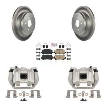 Rear Disc Brake Caliper Coated Rotors And Ceramic Pads Kit For 2011-2017 Honda Odyssey KCG-100908N