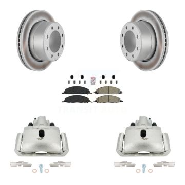 Rear Brake Caliper Coat Rotors Semi-Metallic Pad Kit For 2012 Ram 1500 With 8 Lug Wheels KCG-100909N