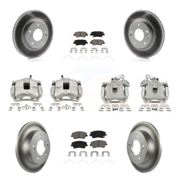 Front Rear Disc Brake Caliper Coat Rotor Ceramic Pad Kit (10Pc) For Hyundai Elantra 2.0L KCG-100910C