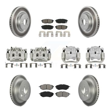 Front Rear Brake Caliper Coat Rotor And Semi-Metallic Pad Kit (10Pc) For Subaru Forester KCG-100910S