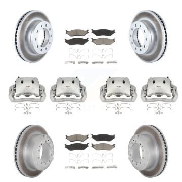 Front Rear Brake Caliper Coat Rotor And Ceramic Pad Kit (10Pc) For Ford F-450 Super Duty KCG-100911C