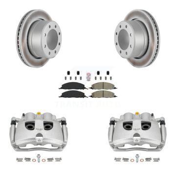 Rear Disc Brake Caliper Coated Rotors And Semi-Metallic Pads Kit For Ram 3500 2500 Dodge KCG-100911N