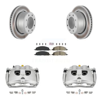 Rear Disc Brake Caliper Coated Rotors And Semi-Metallic Pads Kit For Ram 3500 2500 Dodge KCG-100912N
