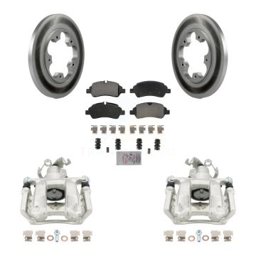 Rear Brake Caliper Coat Rotors Semi-Metallic Pad Kit For Ford Transit-250 Transit-150 HD KCG-100913N