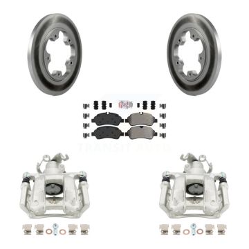 Rear Brake Caliper Coat Rotors Semi-Metallic Pad Kit For Ford Transit-250 Transit-150 HD KCG-100914N