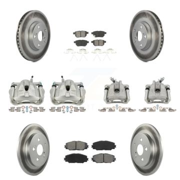 Front Rear Brake Caliper Coat Rotor Semi-Metallic Pad Kit (10Pc) For Toyota Corolla Vibe KCG-100914S