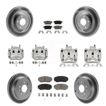 Front Rear Brake Caliper Coat Rotor And Ceramic Pad Kit (10Pc) For Ford Edge Lincoln MKX KCG-100916C
