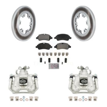 Rear Disc Brake Caliper Coated Rotors And Semi-Metallic Pads Kit For Ford Transit-350 HD KCG-100916N