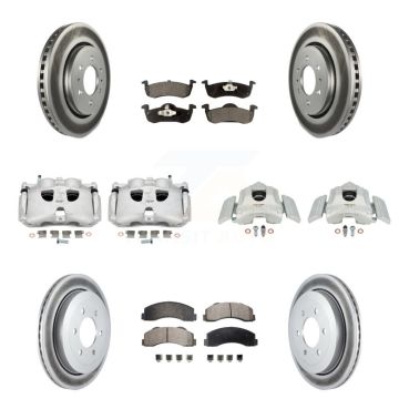 Front Rear Brake Caliper Coat Rotor And Semi-Metallic Pad Kit (10Pc) For Ford Expedition KCG-100916P