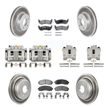 Front Rear Brake Caliper Coat Rotor And Semi-Metallic Pad Kit (10Pc) For Ford Ranger 4WD KCG-100917P