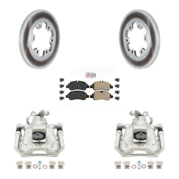 Rear Disc Brake Caliper Coated Rotors And Semi-Metallic Pads Kit For Ford Transit-350 HD KCG-100918N