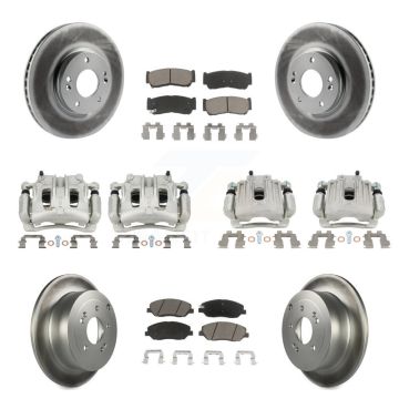 Front Rear Brake Caliper Coat Rotors & Ceramic Pad Kit (10Pc) For 07-09 Hyundai Santa Fe KCG-100920C