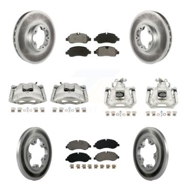 Front Rear Brake Caliper Coat Rotors & Semi-Metallic Pad Kit (10Pc) For Ford Transit-250 KCG-100921S