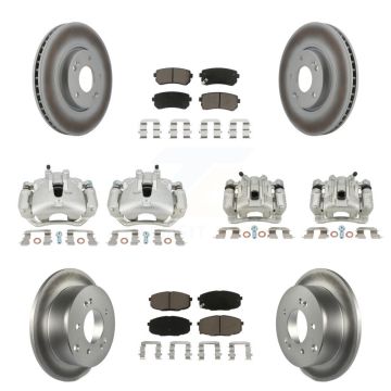 Front Rear Disc Brake Caliper Coat Rotors And Ceramic Pad Kit (10Pc) For Kia Forte5 2.0L KCG-100922C