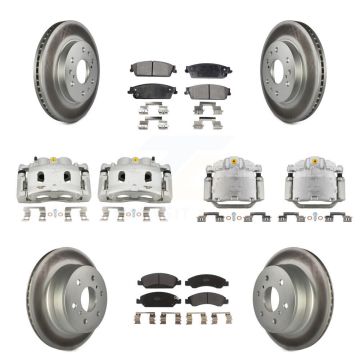 Front Rear Brake Caliper Coat Rotors Semi-Metallic Pad Kit (10Pc) For Chevrolet GMC 1500 KCG-100922P