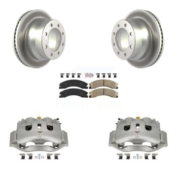 Rear Brake Caliper Coat Rotor Ceramic Pad Kit For GMC Savana 3500 Chevrolet Express 4500 KCG-100924N
