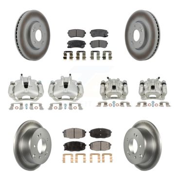 Front Rear Disc Brake Caliper Coat Rotors And Ceramic Pad Kit (10Pc) For Kia Forte5 2.0L KCG-100924T