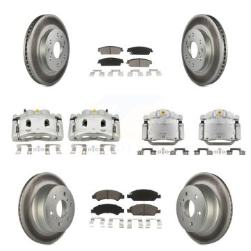 Front Rear Brake Caliper Coat Rotor Ceramic Pad Kit (10Pc) For Chevrolet GMC Sierra 1500 KCG-100926C