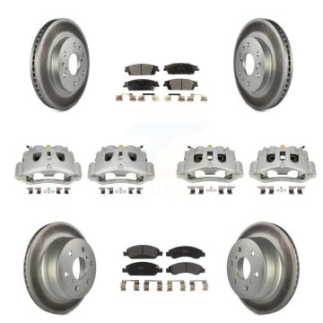 Front Rear Brake Caliper Coat Rotors Semi-Metallic Pad Kit (10Pc) For Chevrolet Suburban KCG-100926P