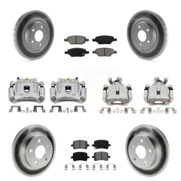 Front Rear Disc Brake Caliper Coat Rotor And Semi-Metallic Pad Kit (10Pc) For Pontiac G6 KCG-100928S