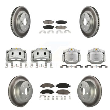 Front Rear Brake Caliper Coat Rotors Ceramic Pad Kit (10Pc) For Chevrolet Silverado 1500 KCG-100929C