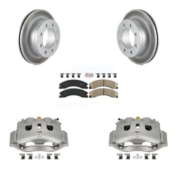 Rear Disc Brake Caliper Coated Rotors And Ceramic Pads Kit For Chevrolet Express 4500 KCG-100929N