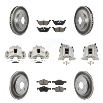 Front Rear Brake Caliper Coat Rotor And Semi-Metallic Pad Kit (10Pc) For Mercury Mariner KCG-100929S