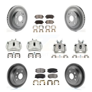 Front Rear Disc Brake Caliper Coat Rotor And Ceramic Pad Kit (10Pc) For Chevrolet Malibu KCG-100929T