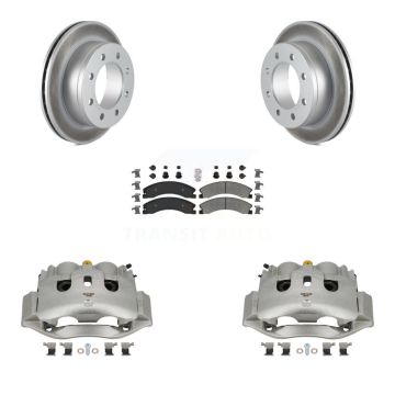 Rear Disc Brake Caliper Coat Rotors And Semi-Metallic Pad Kit For Chevrolet Express 4500 KCG-100930N