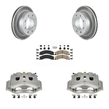 Rear Disc Brake Caliper Coated Rotors And Ceramic Pads Kit For Chevrolet Express 4500 KCG-100931N