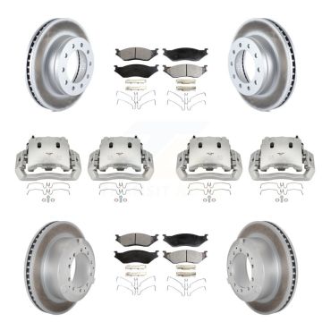 Front Rear Brake Caliper Coat Rotor And Ceramic Pad Kit (10Pc) For Ford F-450 Super Duty KCG-100931T