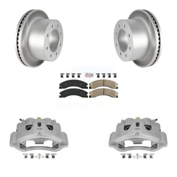 Rear Brake Caliper Coat Rotor Ceramic Pad Kit For GMC Sierra 3500 HD Chevrolet Silverado KCG-100935N