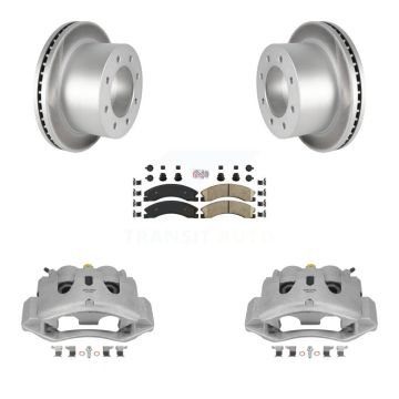 Rear Brake Caliper Coat Rotor Ceramic Pad Kit For GMC Sierra 3500 HD Chevrolet Silverado KCG-100937N