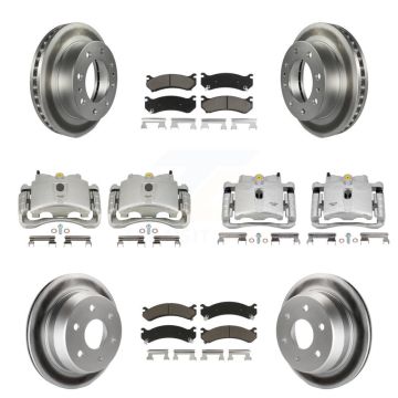 Front Rear Brake Caliper Coat Rotors Ceramic Pad Kit (10Pc) For Chevrolet Silverado 2500 KCG-100938C