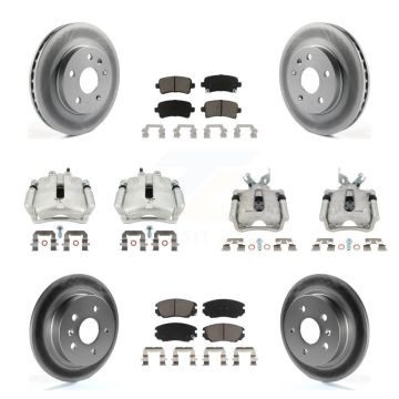 Front Rear Disc Brake Caliper Coat Rotor And Ceramic Pad Kit (10Pc) For Chevrolet Malibu KCG-100939C
