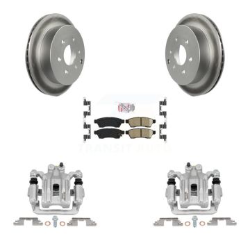 Rear Brake Caliper Coat Rotors Ceramic Pad Kit For Nissan Frontier Xterra Suzuki Equator KCG-100940N